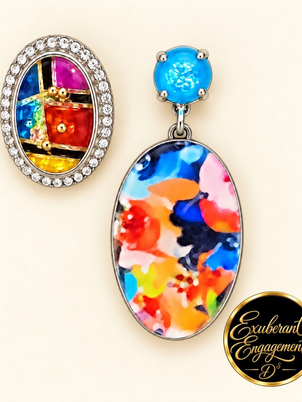 Colorburst Multicolor Oval/Drop Earrings